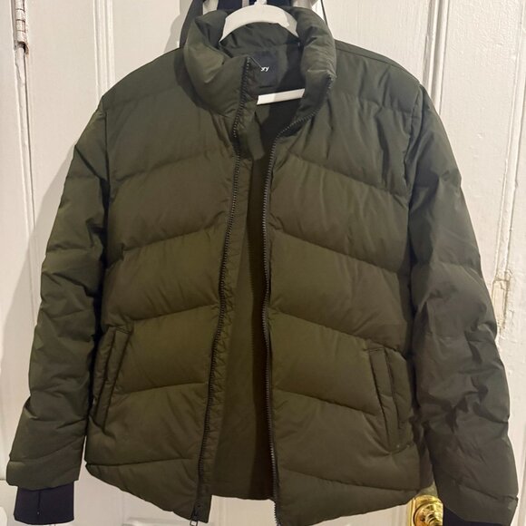 Theory down puffer jacket, L, dark green - Picture 1 of 6